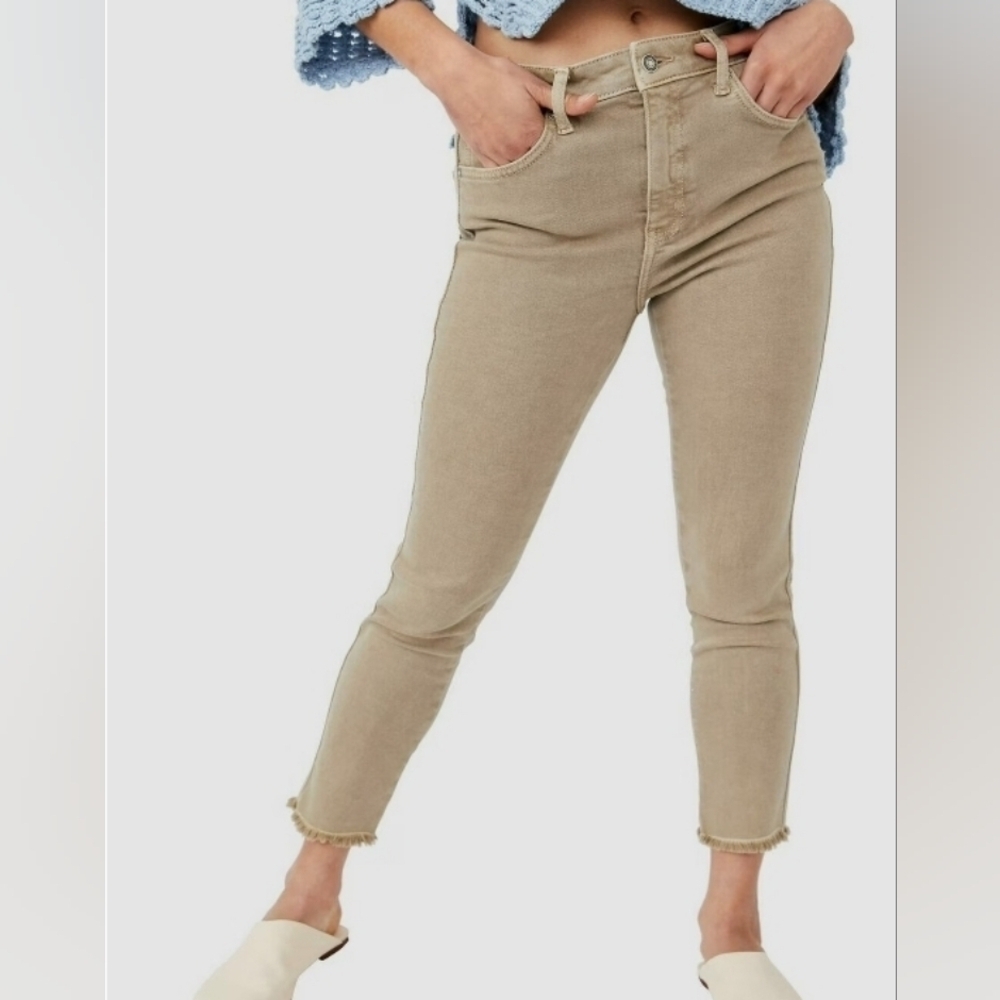 We The Free Women's High Washed Green Skinny Jeans Size 29